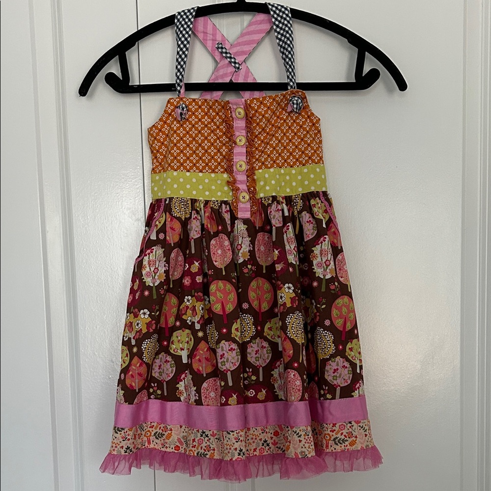Matilda Jane Orange and White Patterned Dress